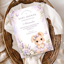 Lavender Bunny Floral Baby Shower