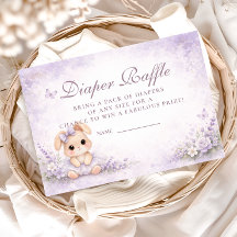 Lavender Bunny Floral Diapper Raffle