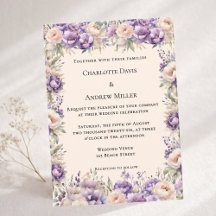 Lavender champagne cream floral wedding