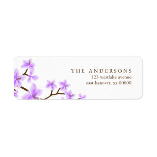 Lavender Cherry Blossoms Adressetiketten