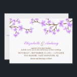 Lavender Cherry Blossoms Hochzeit Einladung<br><div class="desc">Schöne Einladungen mit einer zarten Frühlingsblütenillustrierung einer Kirschblüte oder japanischen Sakura und sind perfekt für Hochzeiten,  Brautpartys,  Quinceaneras,  16 . Geburtstag Geburtstagspartys,  Babyduschen,  und vieles mehr!</div>