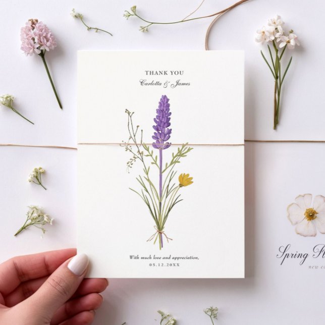 Lavender Chic Wedding Dankeschön Card Dankeskarte (Von Creator hochgeladen)