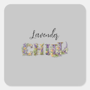 Lavender Chill Quadratischer Aufkleber