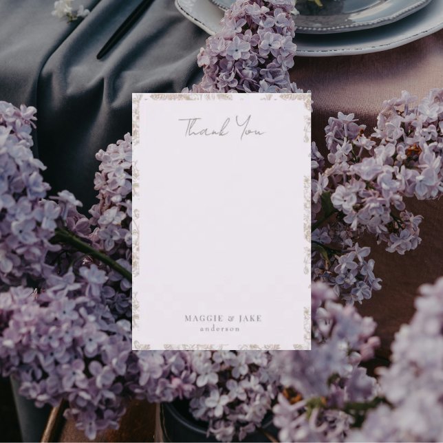 Lavender Chinoiserie Elegant Wedding Vielen Dank Dankeskarte (Von Creator hochgeladen)