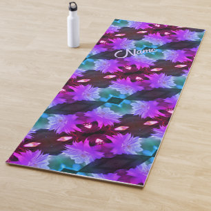 Lavender Clematis Blume Abstrakt Personalisiert Yogamatte