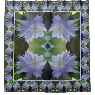 Lavender Clematis Blume in Trellis Duschvorhang