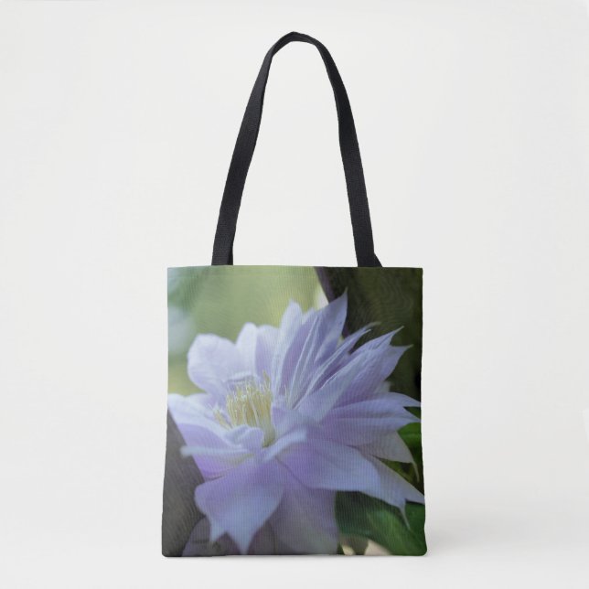 Lavender Clematis Blume in Trellis Tasche (Vorderseite)