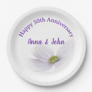 Lavender Cosmos fFower 50 Jahre alt Pappteller