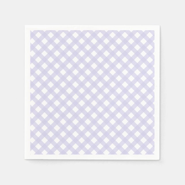 Lavender Country Style Gingham Pattern Serviette (Vorderseite)