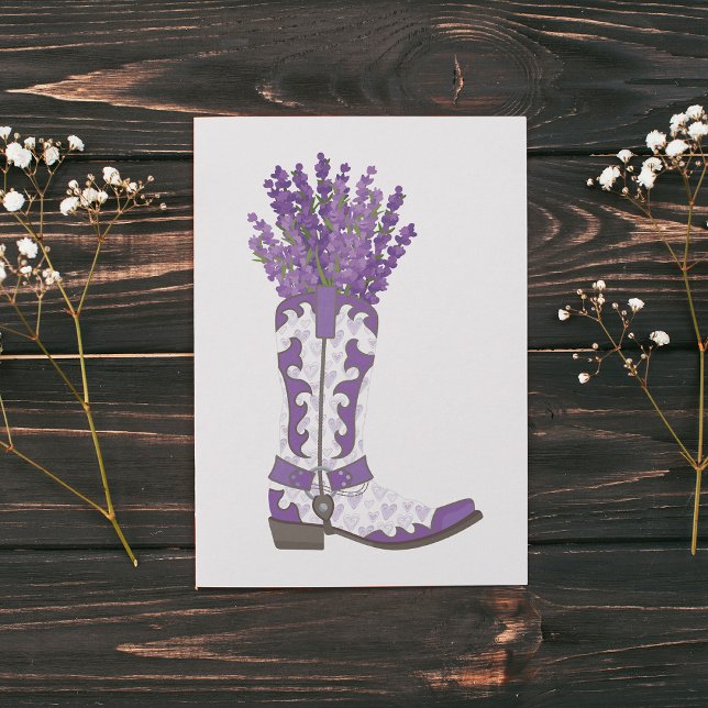 Lavender Cowboy Boot Feiertagskarte (Von Creator hochgeladen)