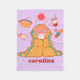 Lavender Cozy Blanket – personalised Custom Name Fleecedecke