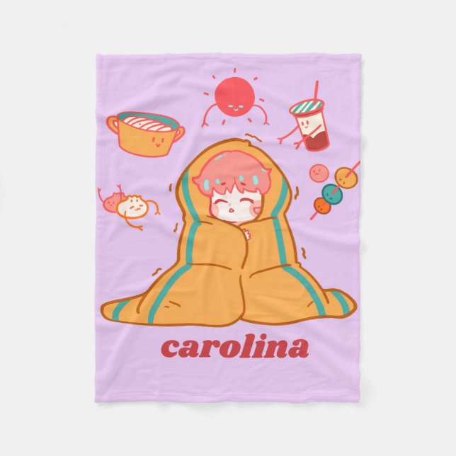 Lavender Cozy Blanket – personalised Custom Name  Fleecedecke (Vorderseite)