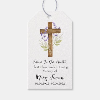 Lavender Cross Memorial Funeral Seed Packet Geschenkanhänger