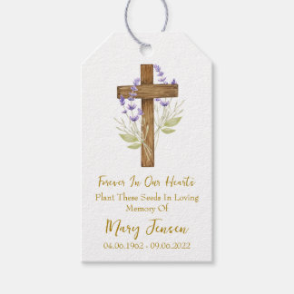 Lavender Cross Memorial Funeral Seed Packet Geschenkanhänger