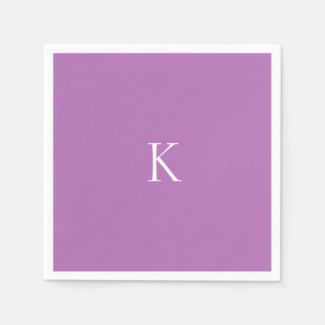 Lavender Custom Initial Cocktail Serviette (Vorderseite)