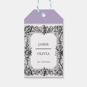 Lavender Custom Viktorianisch Scroll Frame - Hochz Geschenkanhänger