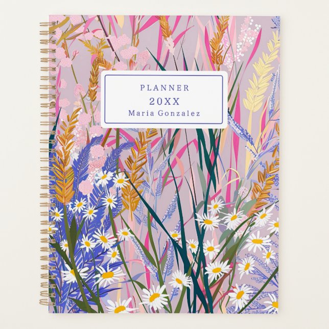 Lavender Daisies Custom 2025 Planificateur hebdoma (Devant)