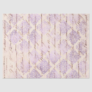 Lavender Damask mit dem Schreiben von Dekoupage Seidenpapier