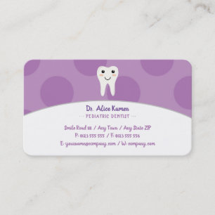 Lavender Dentist für Kinder   Pädiatrische Zahnärz Terminkarte