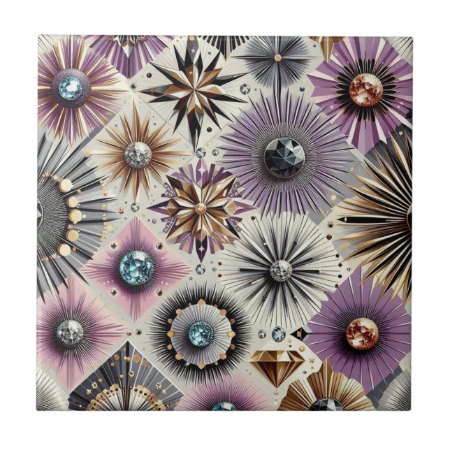 Lavender Diamond Mitte des Jahrhunderts Modern  Fliese (Vorderseite)