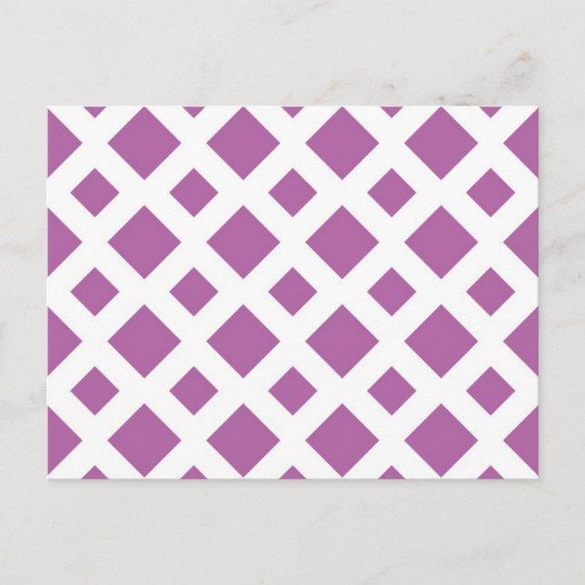 Lavender Diamonds on White Postkarte (Vorderseite)
