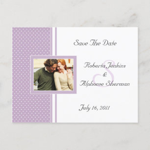 Lavender Dotted Swiss Save the Date Ankündigungspostkarte