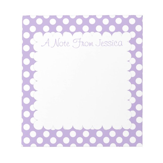 Lavender Dotty Polka Dots Notizblock (Vorderseite)