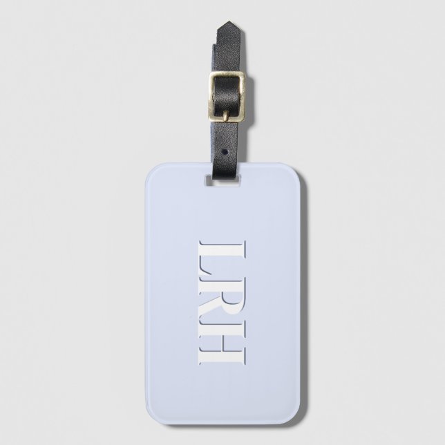 Lavender Double Layer Simple Initial Monogram  Gepäckanhänger (Vorderseite Vertikal)