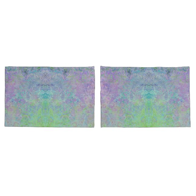 Lavender Dream Neon Pastel Alcohol Tinte Abstrakt Kissenbezug (Rückseite-Set)
