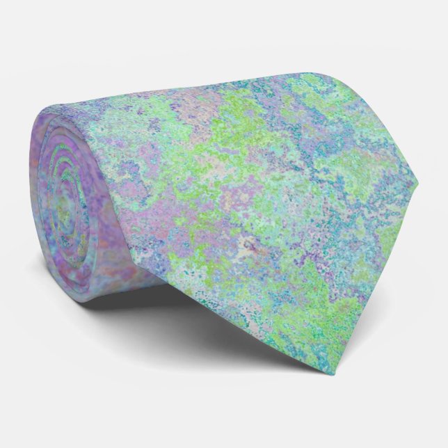 Lavender Dream Neon Pastel Alcohol Tinte Abstrakt Krawatte (Gerollt)