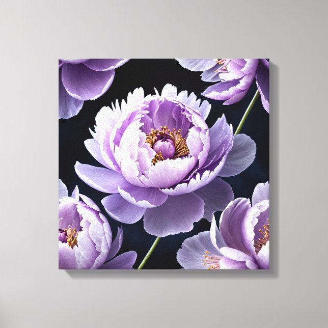 Lavender Dream Peonies Leinwanddruck (Vorderseite)