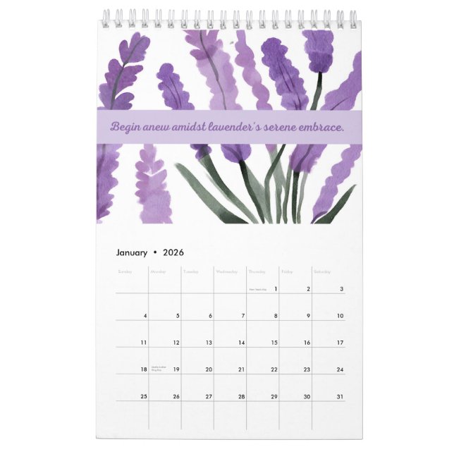 Lavender Dreams 2024 Kalender 🌿 💜 (Jan 2026)