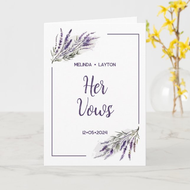 Lavender Dreams : Aquarelle Sa Carte Vows Mariage (Fleur jaune)