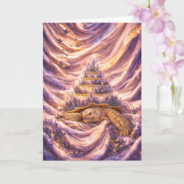 Lavender Dreams Birthday cake Sulcata tortoise Karte (Orchidee)