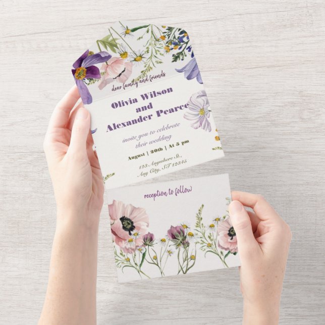 Lavender Dreams: Einladung zur Hochzeit von Anemon (Abreißen)