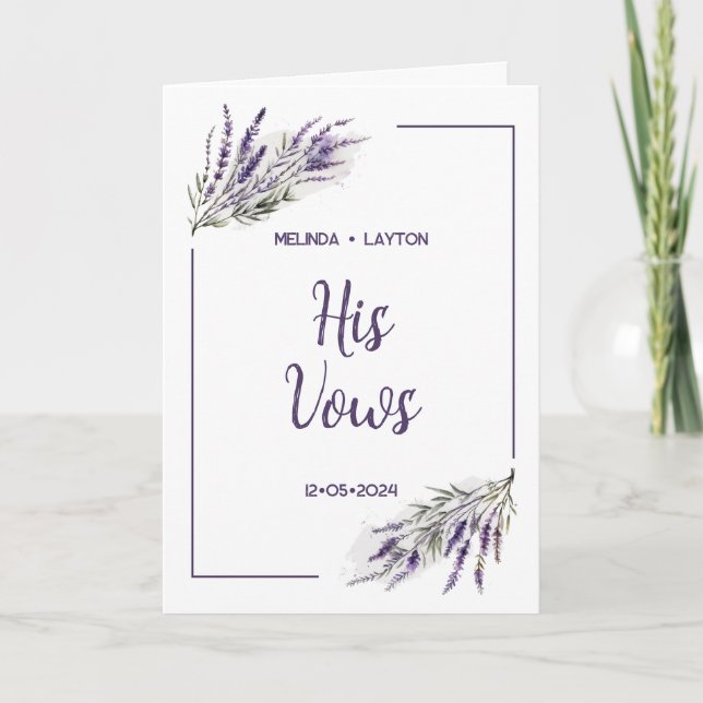 Lavender Dreams: Farbe seiner Vows-Karte Karte (Vorderseite)