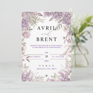 Lavender Dreams Floral Faire-part de mariage