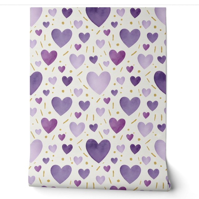 Lavender Dreams & Gilded Hearts Tapete (Abrollen)