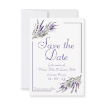 Lavender Dreams: Wasserfarbe Save the Date einlade