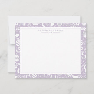 Lavender Easter Egg Frame Note Card Einladung
