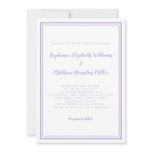 Lavender Elegant Classic Minimalist Wedding Script