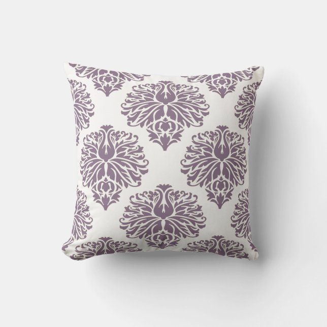 Lavender Elegant Damask Kissen (Vorderseite)