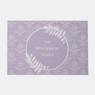 Lavender Elegant Damask Personalisiert Doormat Fußmatte
