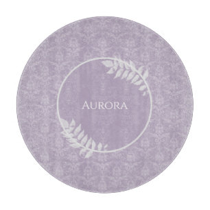 Lavender Elegant Damask Personalisiert Schneidebrett