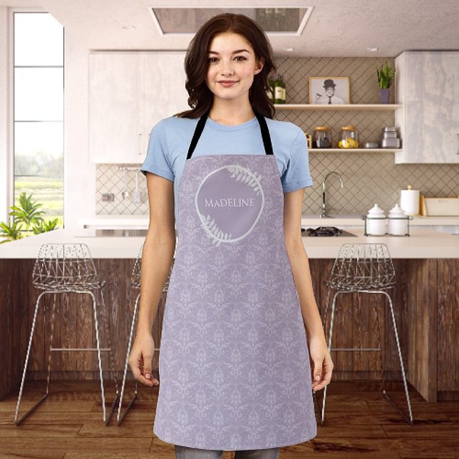 Lavender Elegant Damask Personalisierte Schürze (Lavender Elegant Damask Personalized Apron)