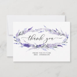 Lavender Elegant Floral Lilac Mauve Brautparty Dankeskarte