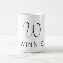 Lavender Elegant Initial Black Name | Modern