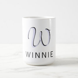 Lavender Elegant Initial Black Name | Modern Kaffeetasse