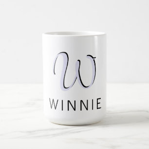 Lavender Elegant Initial Black Name Modern Kaffeetasse