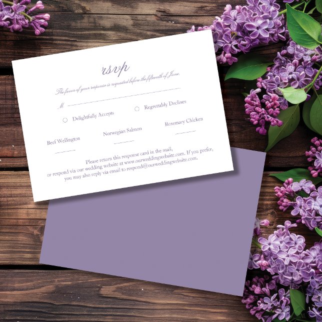 Lavender Elegant Script Wedding RSVP (Von Creator hochgeladen)